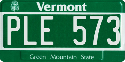 VT license plate PLE573