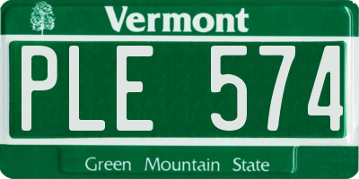 VT license plate PLE574