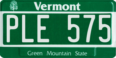VT license plate PLE575