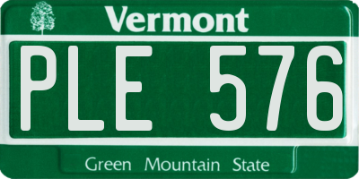 VT license plate PLE576