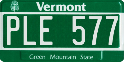 VT license plate PLE577