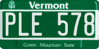 VT license plate PLE578