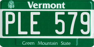 VT license plate PLE579