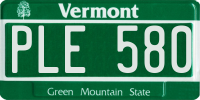 VT license plate PLE580