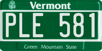 VT license plate PLE581
