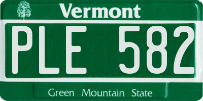 VT license plate PLE582