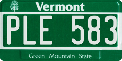 VT license plate PLE583
