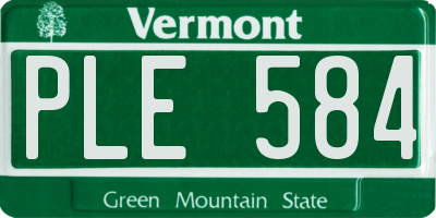 VT license plate PLE584