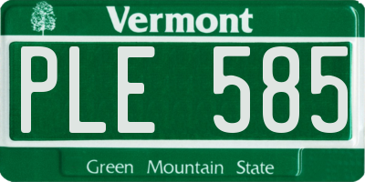VT license plate PLE585