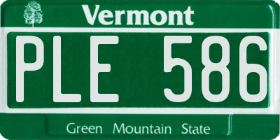 VT license plate PLE586
