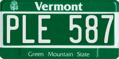 VT license plate PLE587