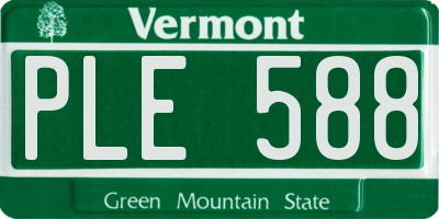 VT license plate PLE588