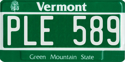 VT license plate PLE589