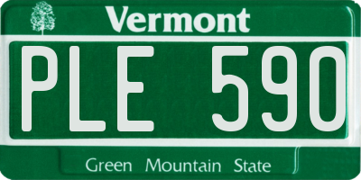 VT license plate PLE590