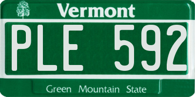VT license plate PLE592
