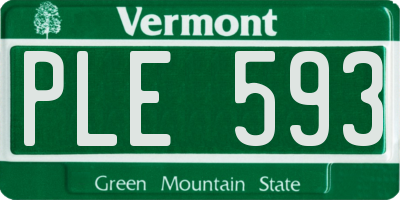 VT license plate PLE593