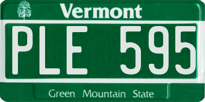 VT license plate PLE595