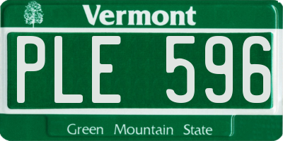 VT license plate PLE596