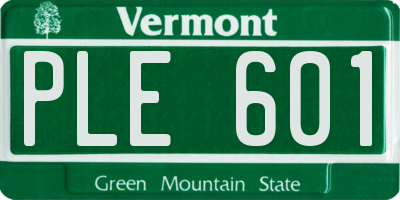 VT license plate PLE601
