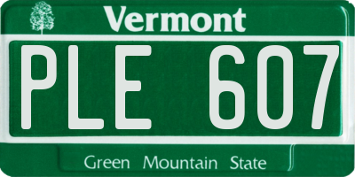 VT license plate PLE607