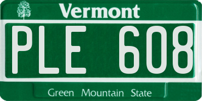 VT license plate PLE608