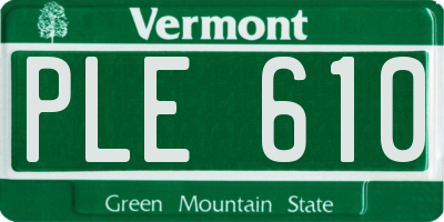 VT license plate PLE610