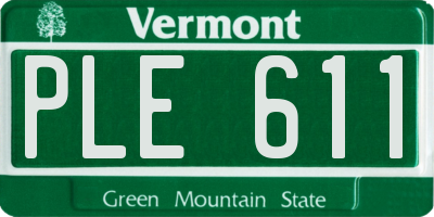 VT license plate PLE611