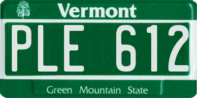 VT license plate PLE612
