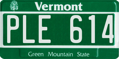 VT license plate PLE614