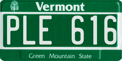 VT license plate PLE616