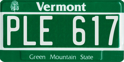 VT license plate PLE617