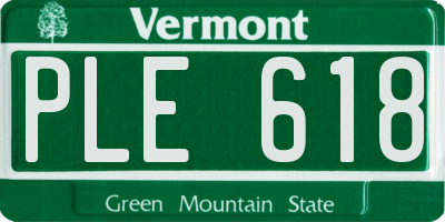 VT license plate PLE618