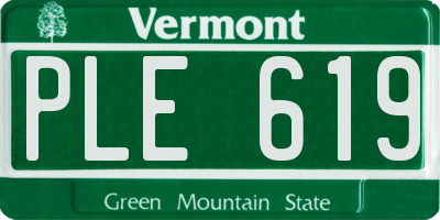 VT license plate PLE619