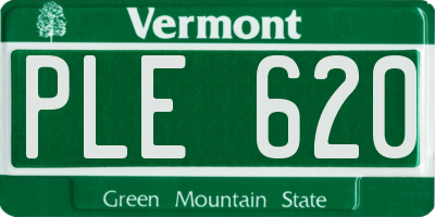 VT license plate PLE620