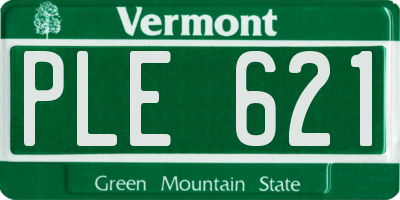 VT license plate PLE621