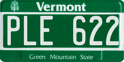 VT license plate PLE622