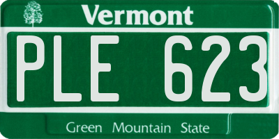 VT license plate PLE623