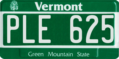 VT license plate PLE625