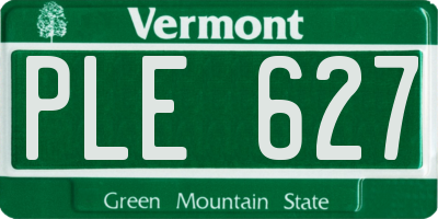 VT license plate PLE627