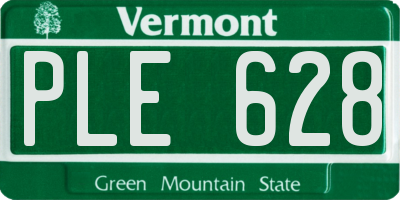 VT license plate PLE628