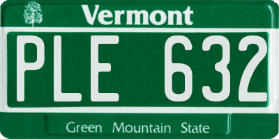 VT license plate PLE632