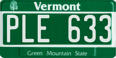 VT license plate PLE633