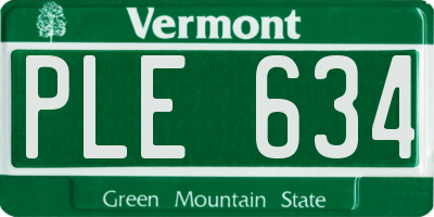 VT license plate PLE634