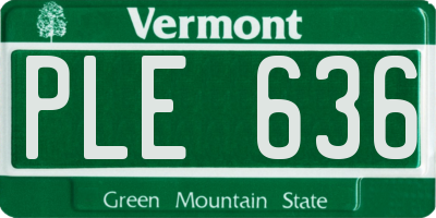 VT license plate PLE636