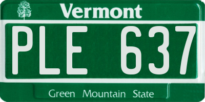 VT license plate PLE637