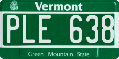VT license plate PLE638