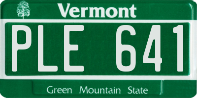 VT license plate PLE641