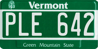 VT license plate PLE642