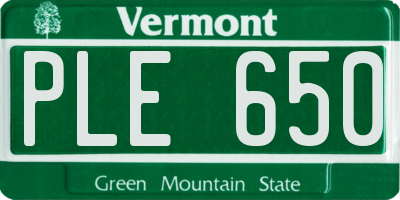 VT license plate PLE650