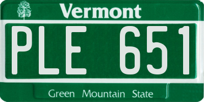 VT license plate PLE651